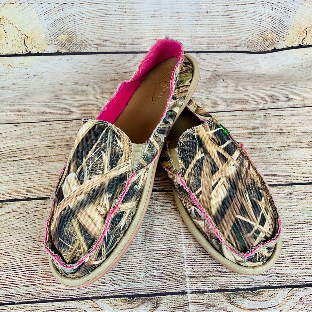 Sanuk Shoes Donna Blades Mossy Oak Camo Loafers